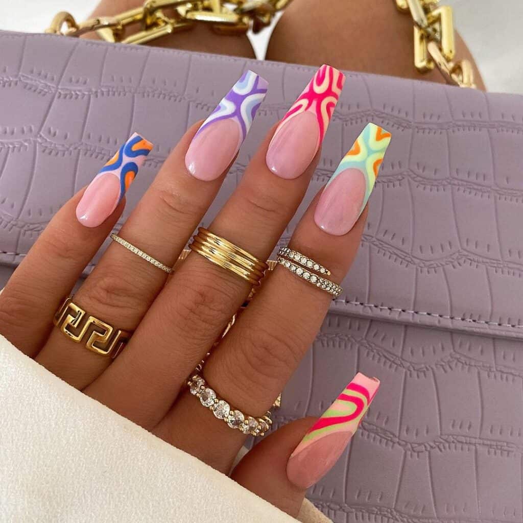 Funky French Tip Nails Designs For May