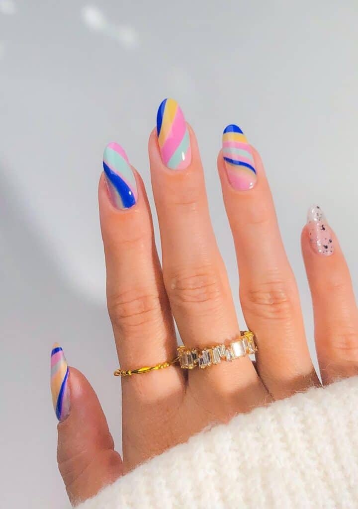 Water Marbling Nails For Beginners