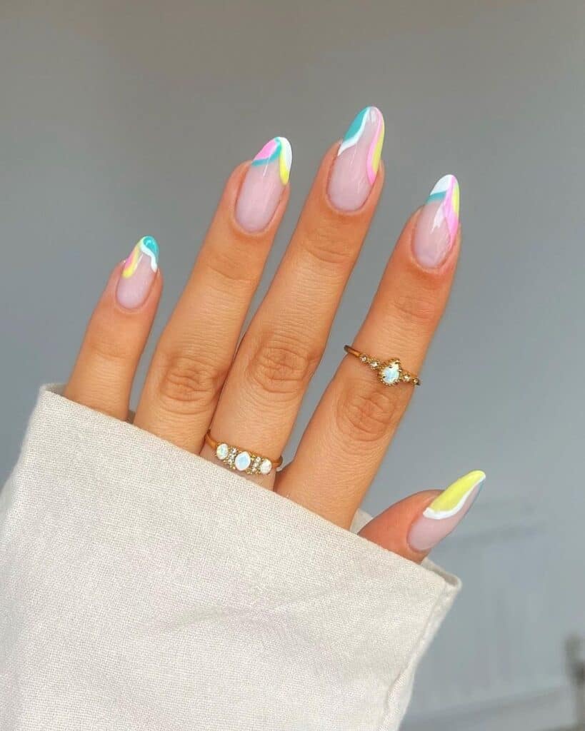 colored swirl nails