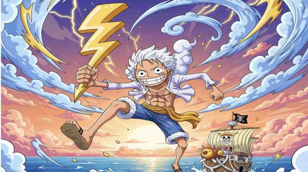  Colorful artwork featuring Monkey D. Luffy from One Piece, showcasing the adventurous spirit of the pirate crew.